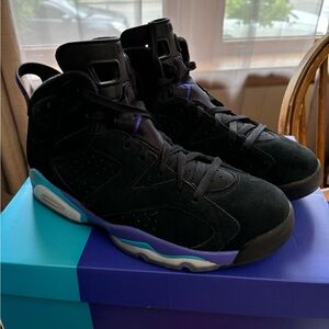Retro Air Jordan 6 (VI) Black Grapes (Aqua)